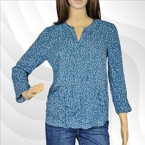 2/$50 Daniel Rainn Roll Tab Sleeve Split Neck Blouse Size PXS | Stylish Top
